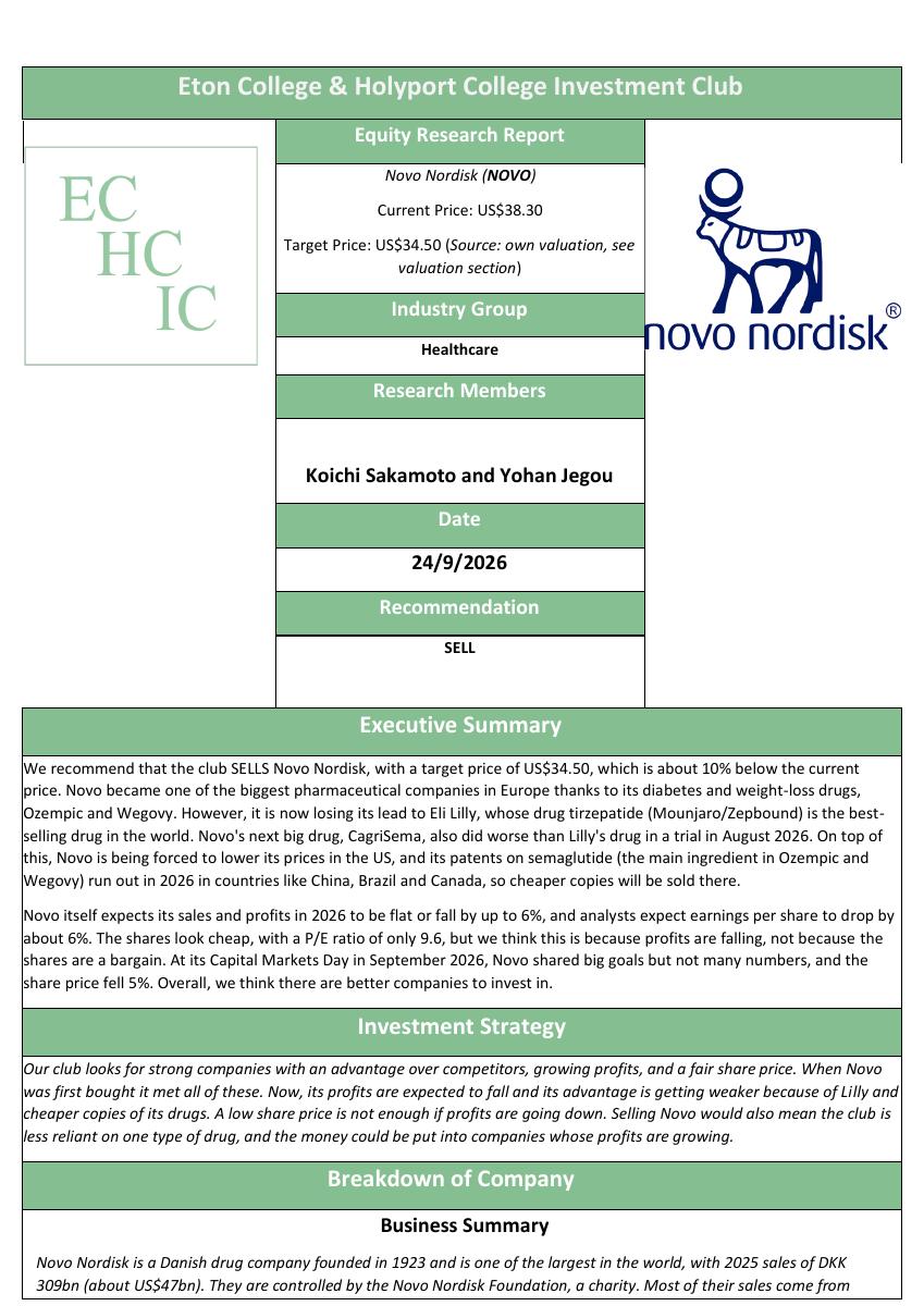 Novo Nordisk document cover