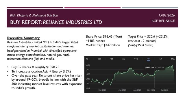 Reliance Industries document cover